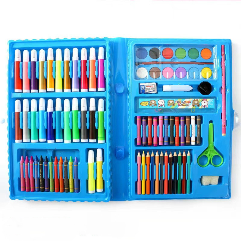 【COD】 86pcs Kids Coloring Set Painting Water Color Crayon Drawing Sets ...