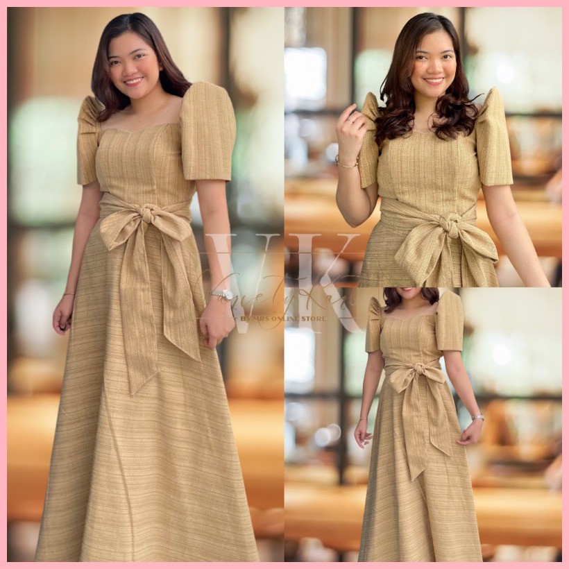 Filipiniana Wrap Ribbon Inabel Top - Apple Design | Shopee Philippines