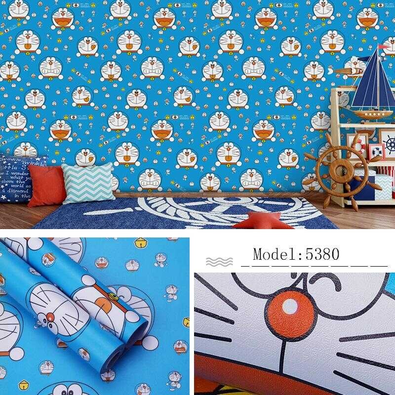 ACEKING Wallpaper Blue Doraemon Character Design Home Decoration Wall ...