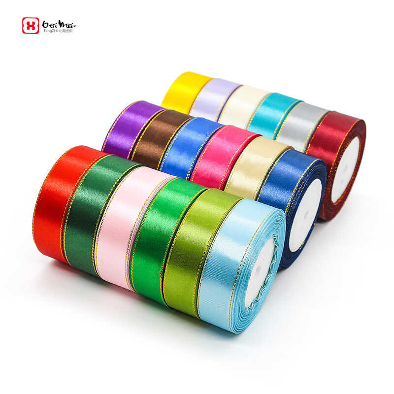2.5cm Gold Edge Ribbon Birthday Cake Box Ribbon Gift Wrapping Ribbon ...