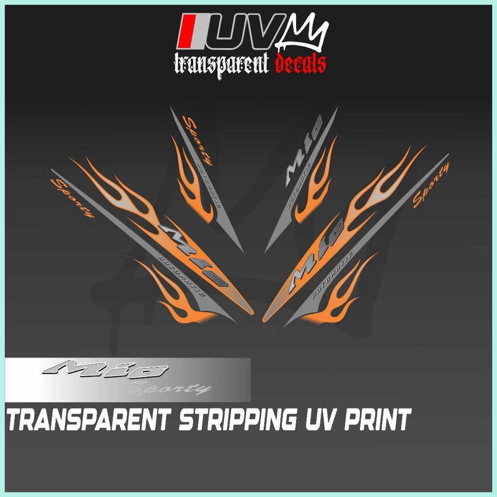 TRANSPARENT MIO SPORTY /MIO 1 FIRE TRIBAL DECALS (KITA KAHIT SAANG ...