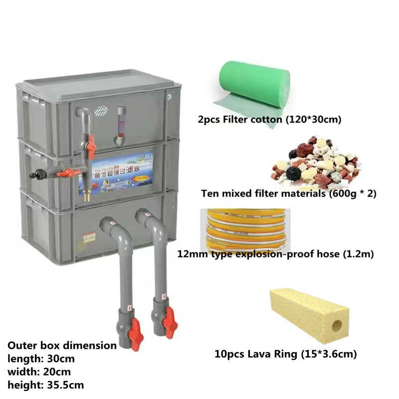 Tank Fish System Purification Filter Pond Water Cycle Equipment Boxes