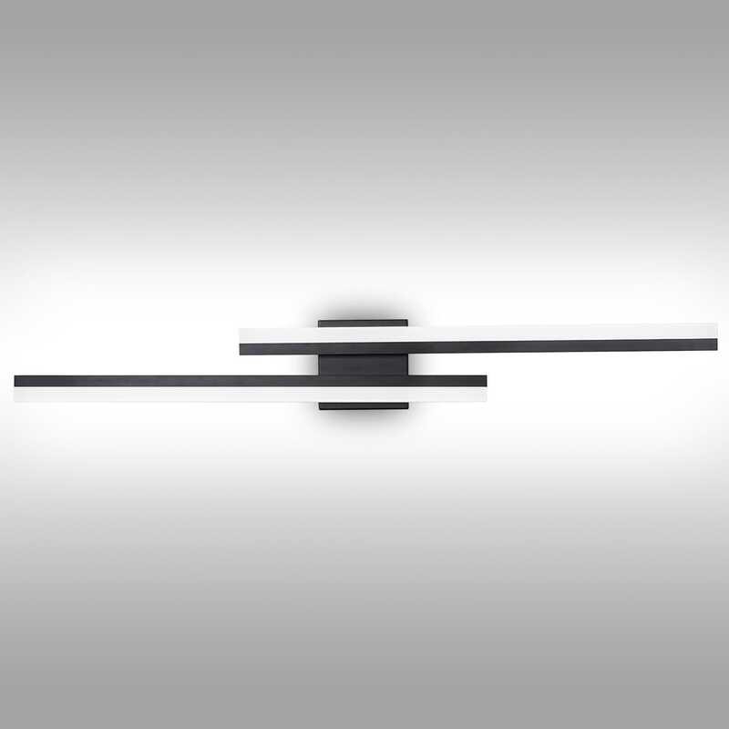Light Fulwo Bathroom Fixtures Matte Black 36 Inch Dimmable Modern LED