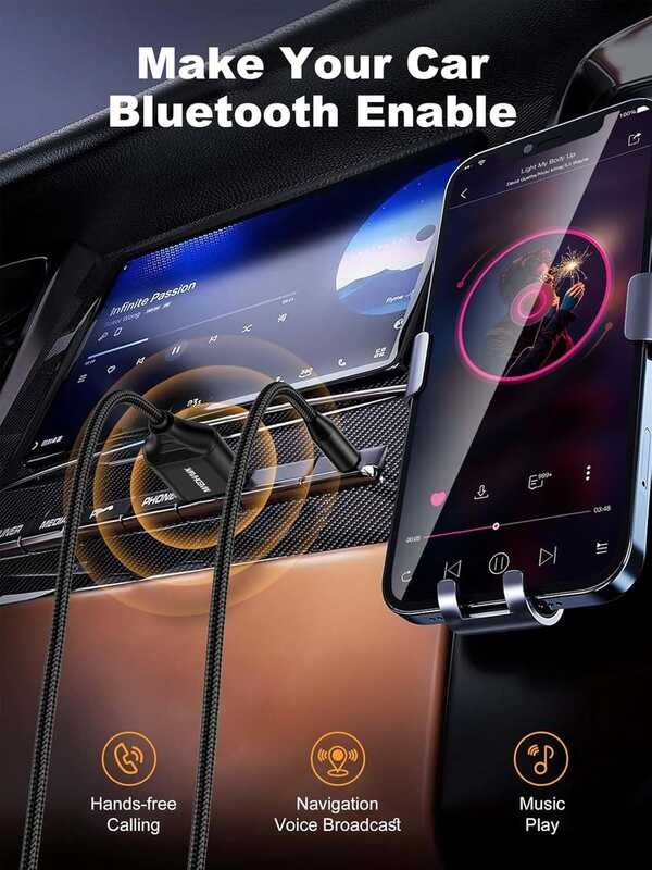 car MaedHawk Aux Bluetooth receiver, Bluetooth auxiliary adapter with