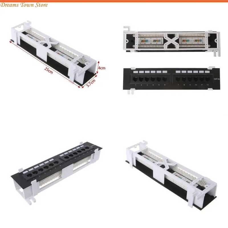 HX6A 12-Port RJ45 Networking Wall Mount Rack Mount Bracket CAT5 CAT5E ...