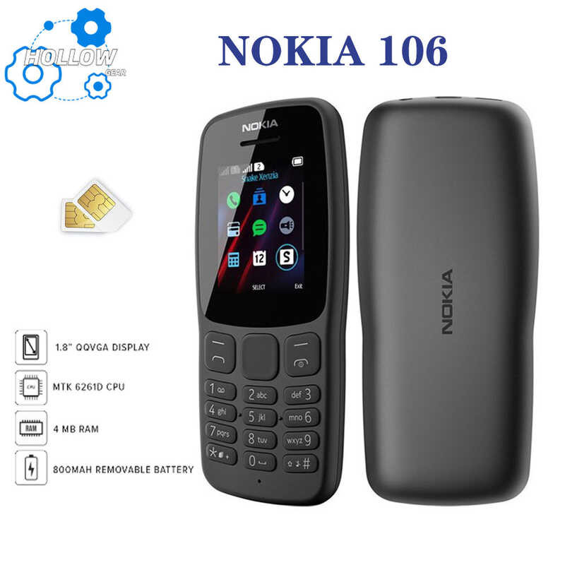 Nokia 106 Basic Mobile Phone MTK 6261D CPU 4Mb RAM 1.8