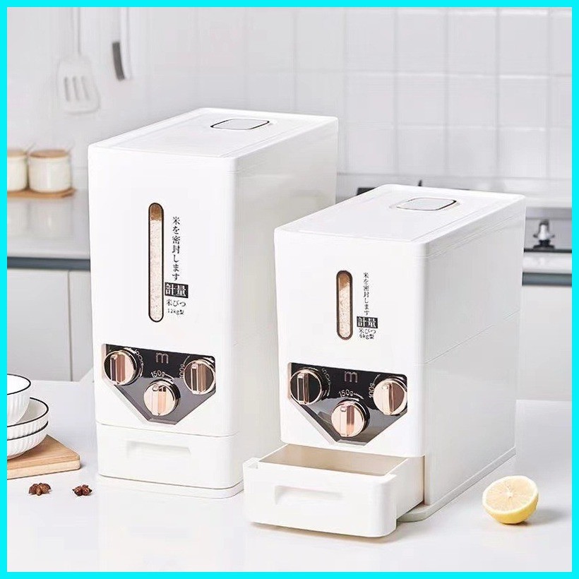 Yo-Fun Japanese Rice Dispenser Rice Bucket Storage Rice Box Household ...