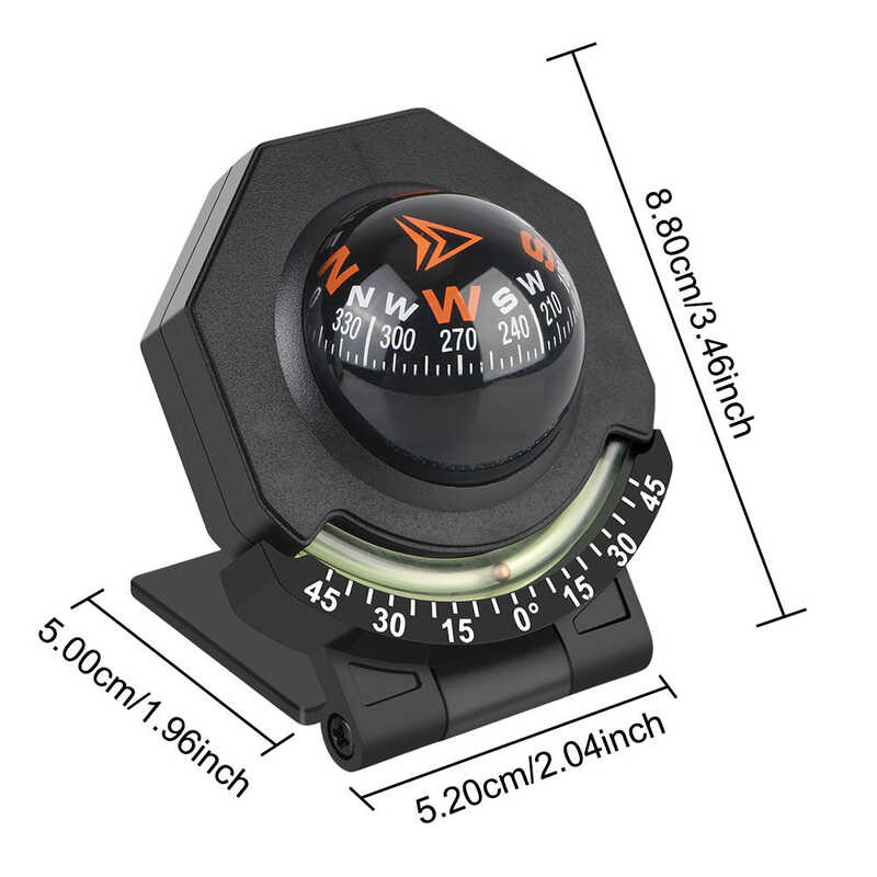 High Precision Navigation Car Mount Compass Ball Car Dashboard Compass ...