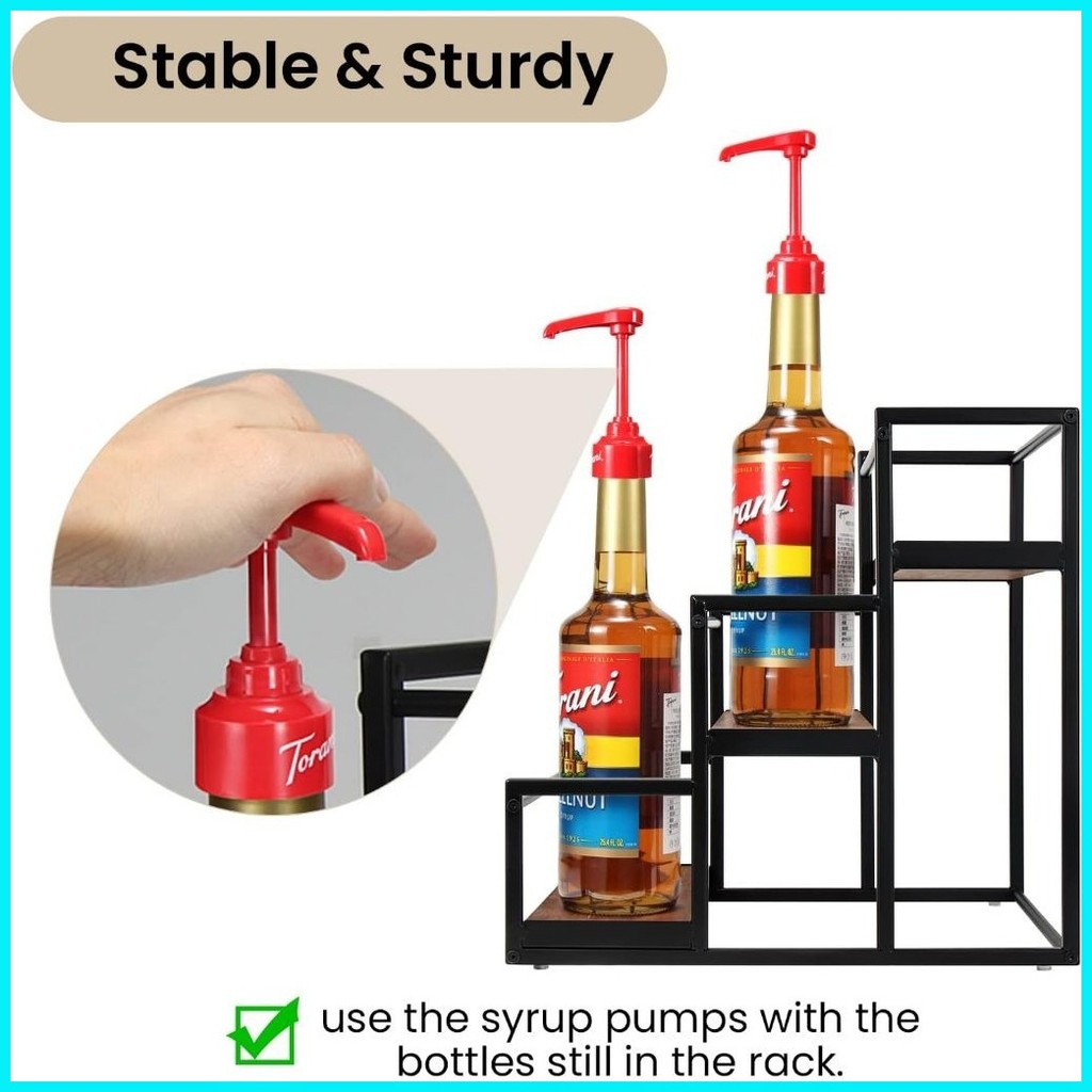 Coffee Syrup Rack Organizer Spice Rack Pump Rack Wine Storage Stand Bar ...