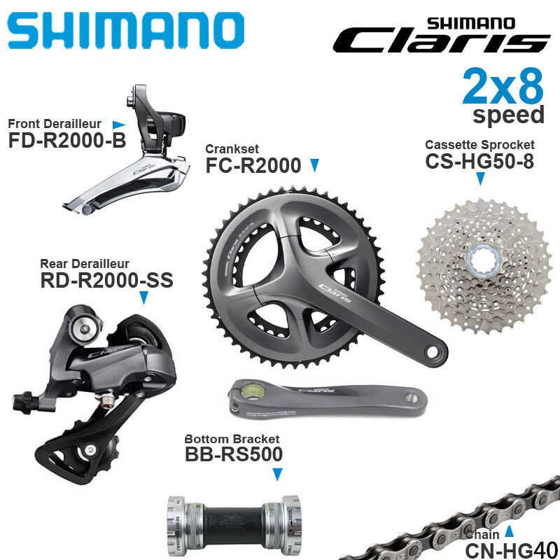 441 Groupset Shimano Claris 2X8 Speed Road Bike Crankset 170Mm 50-34T ...