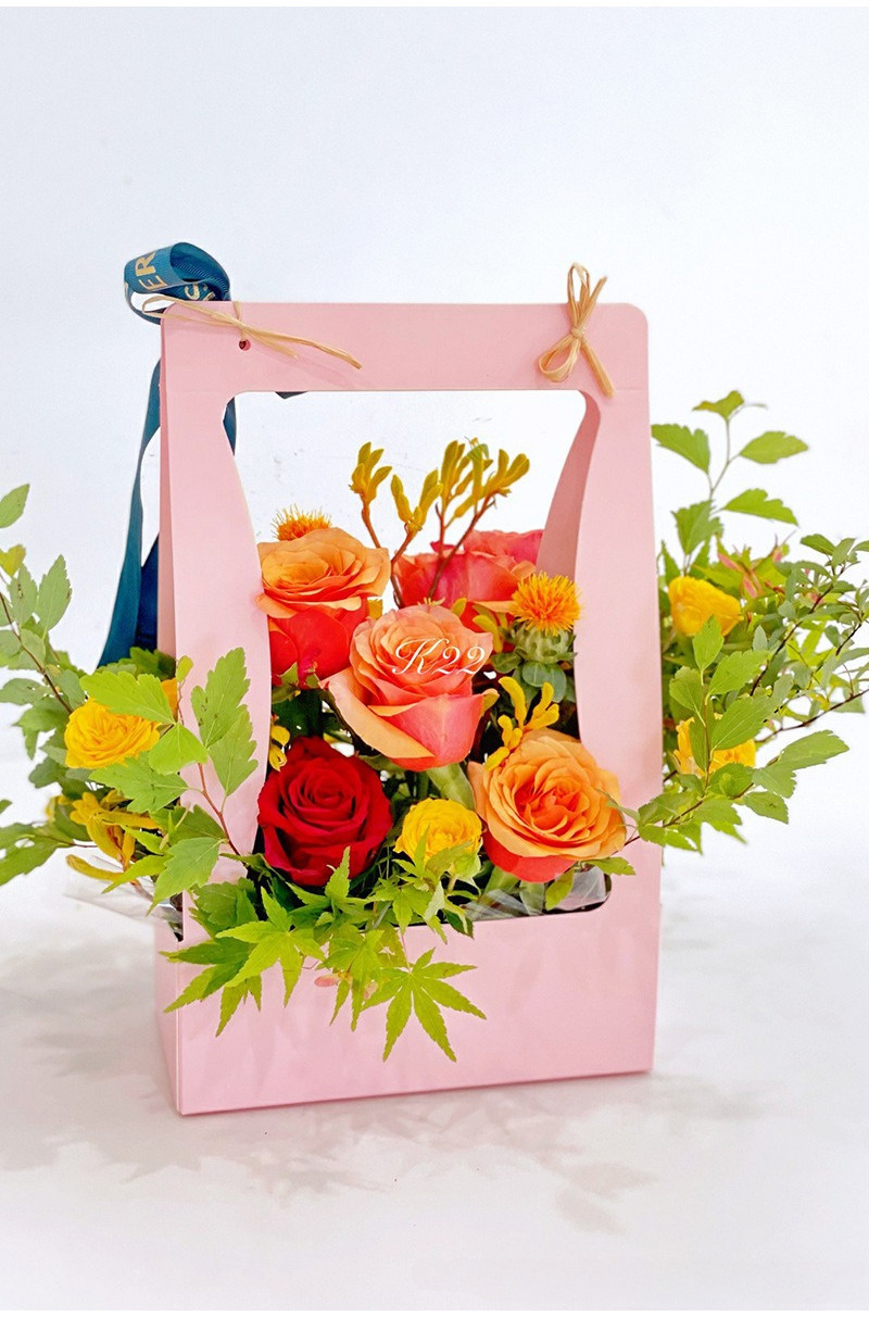 Handheld flower box, fresh flower packaging box, rose flower ...