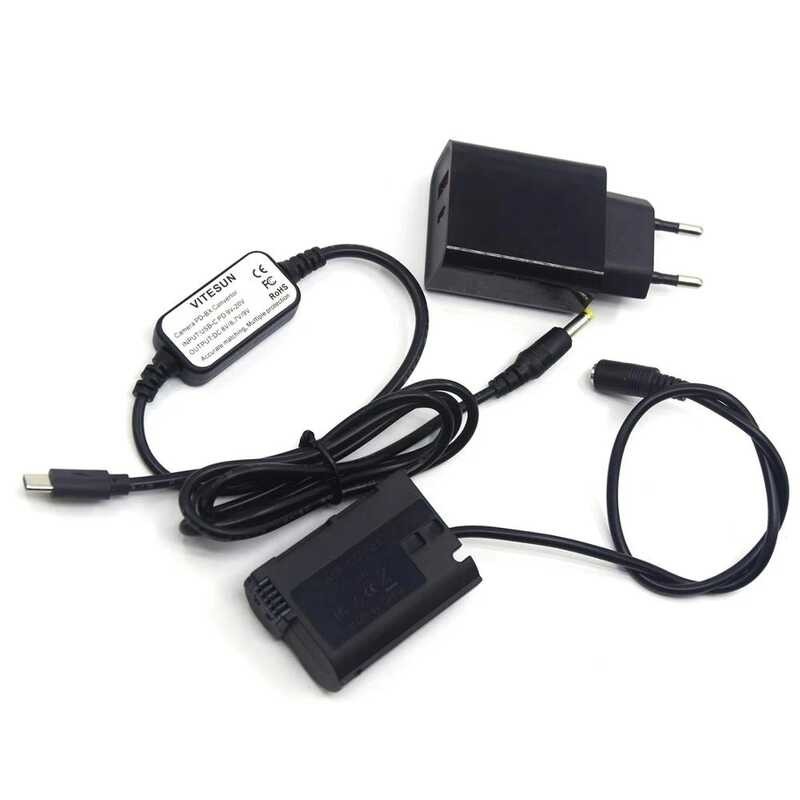 USB TypeC Charger Cable+PD Charger+ENEL15a Falsebattery EP5B DC