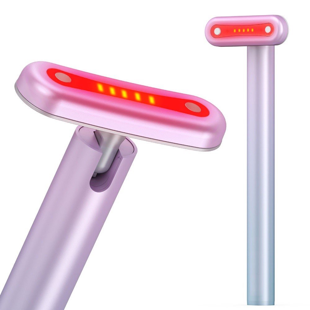 4 in 1 Facial Wand LED Red Light Therapy Facial Massage Tool EMS Face ...