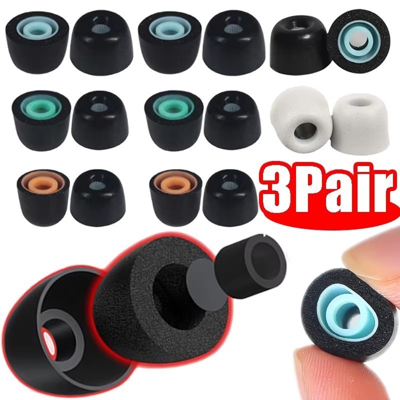 31Pairs Memory Foam Eartips AntiSlip Headphones Earplugs Eartips
