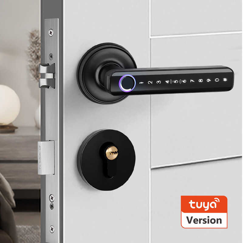 Biometric Smart Keyless Entry Door With Handle Fingerprint Door Lock ...