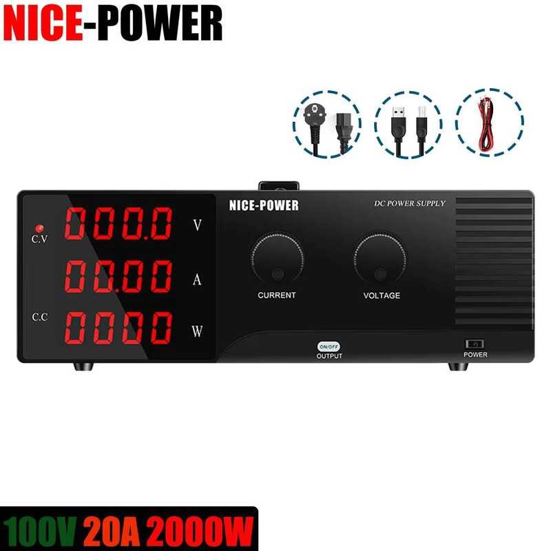 NICE-POWER 60V 20A 1200W DC Power Supply - Variable Bench Power Supply With Battery Charging
