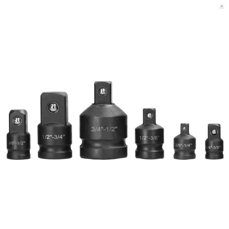 6PCS Impact Reducer & Sleeve Adapter Socket Wrench 1/4 1/2 3/8 3/4 ...