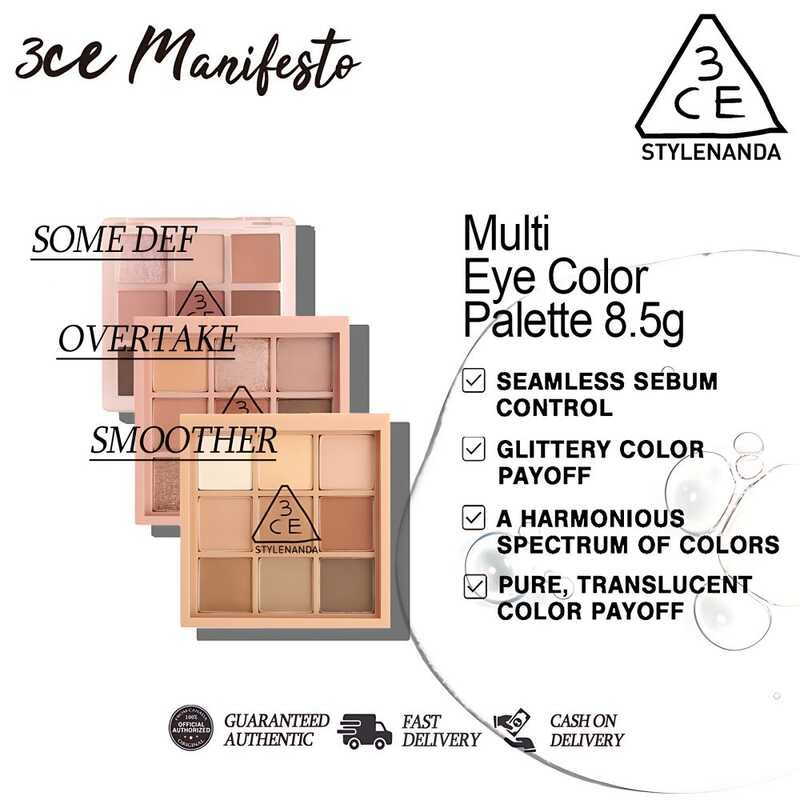 3Ce Multi Eye Color Palette #Overtake #Smoother #Some Def Eyeshadow 8 ...