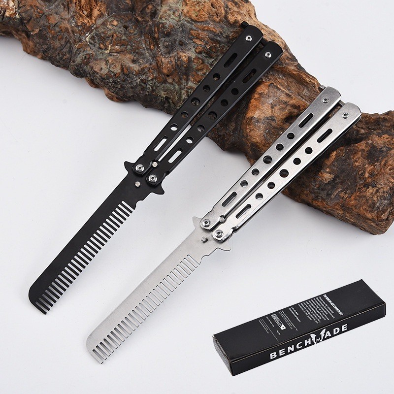 Portable Stainless Steel Butterfly Comb For Travel Barber Shop Foldable ...