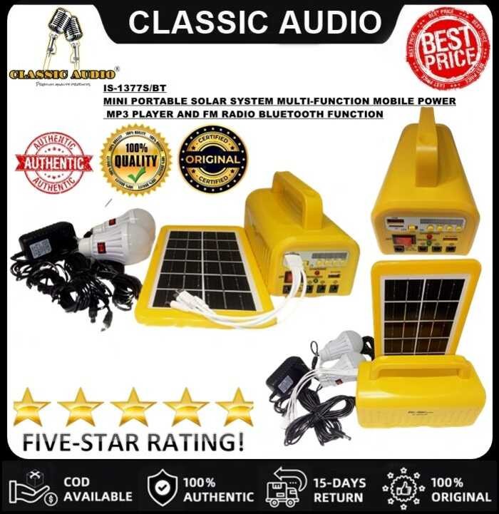 CLASSIC AUDIO ISOLAR iearth IS-1377S/BT MINI PORTABLE SOLAR MULTI ...