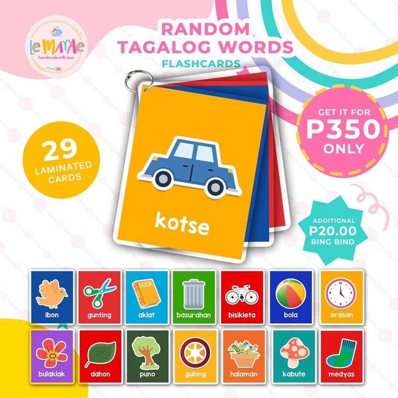 RANDOM TAGALOG WORDS - Laminated Flashcards Educational Toys For Kids ...