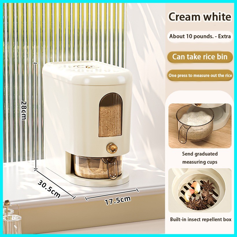 Automatic Rice Dispenser Storage Kitchen Rice Storage Container Push ...