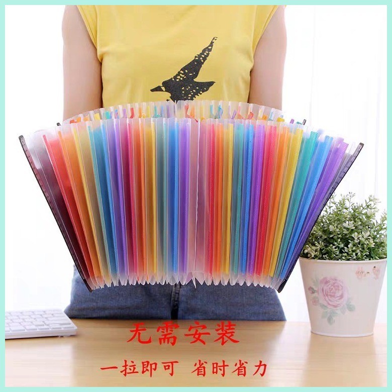 24 POCKETS MULTILAYER A4 PLASTIC FILING EXPANDABLE ENVELOPE | Shopee ...