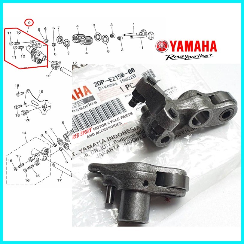 ROCKER ARM ( INTAKE ) FOR NMAX V1 / V2 & AEROX V1 / V2 2DP-E2150-00 ...