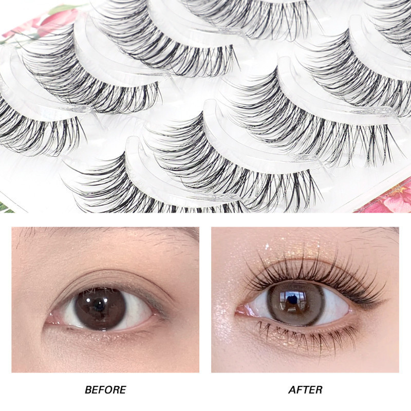 5 Pairs 3D Comic False Eyelashes / Natural Look Faux Mink Fake Eyes ...