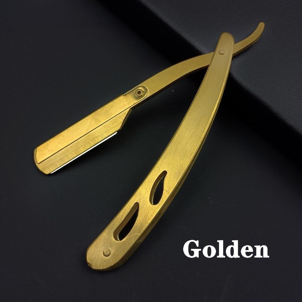 Stainless Steel Straight Edge Barber Ra-zor Folding Shaving Shaver ...