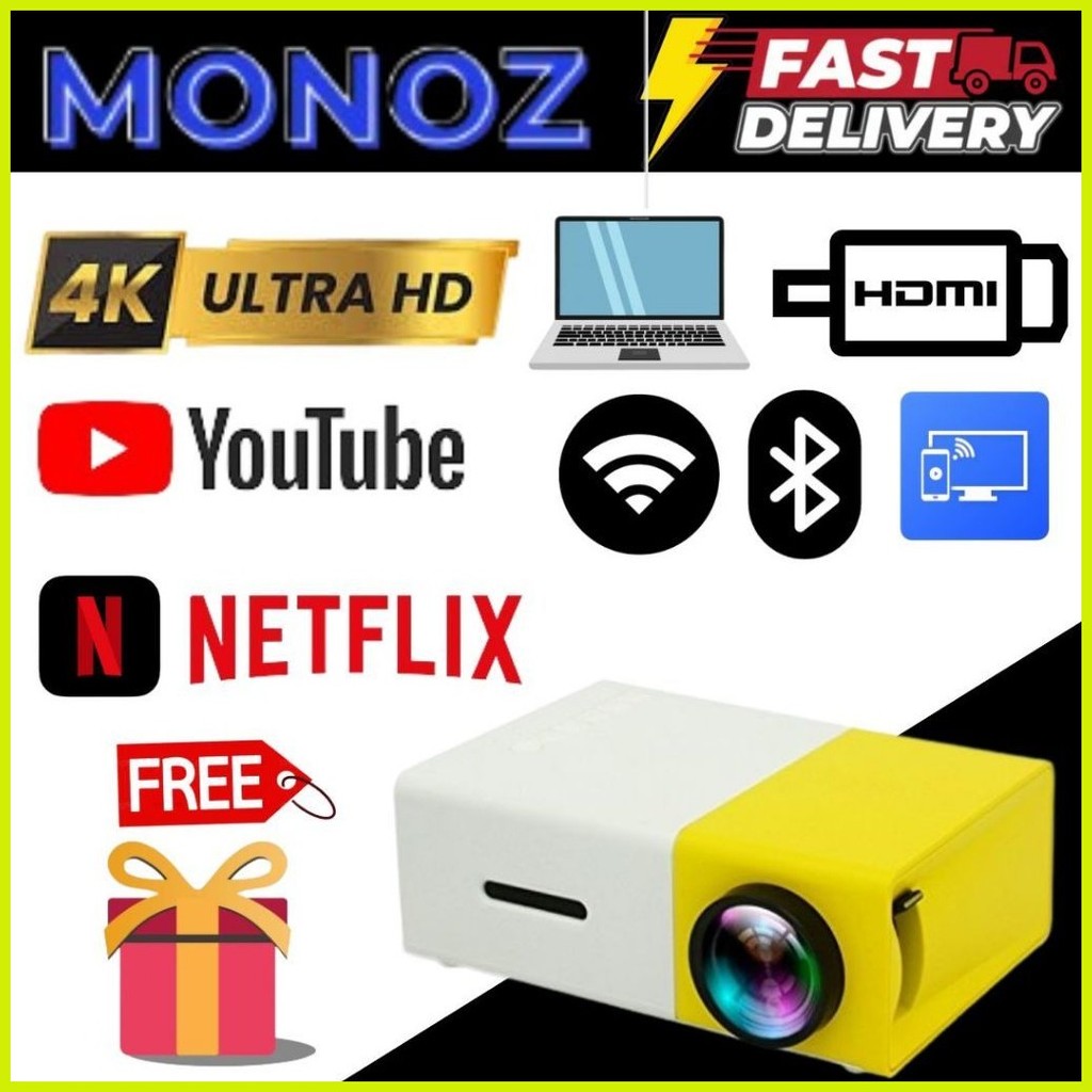 § Projector Y300 Mini Portable Projector HD 1080P LED Small Projector ...