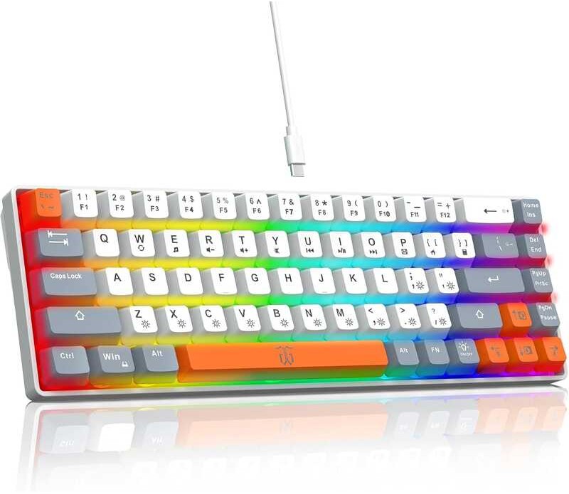 Percent Snpurdiri 60% Ergonomic Small Mini Keyboard, Compact RGB ...