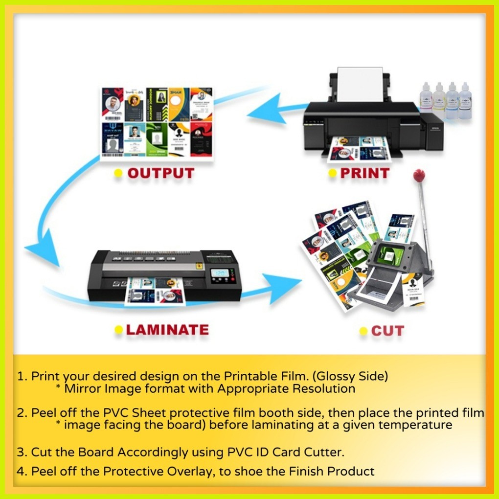 ☃ Officom PVC ID Card Sheet A4 Size ID Film Sheet Office Id Sheet ...