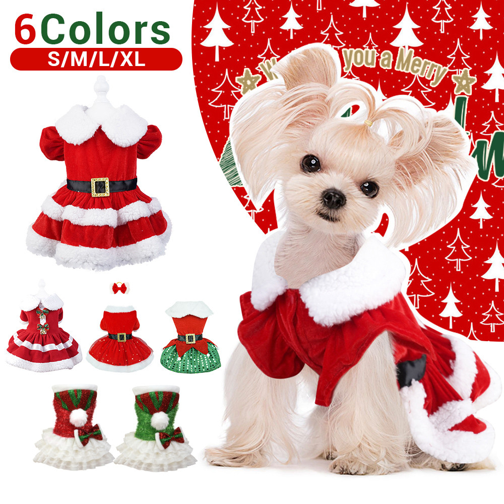 Large Dog Christmas Dress Christmas Pet Dress - Lightweight Elk Pattern  Skirt For Dogs & Cats, Conjoined Design, Red Dog Dress