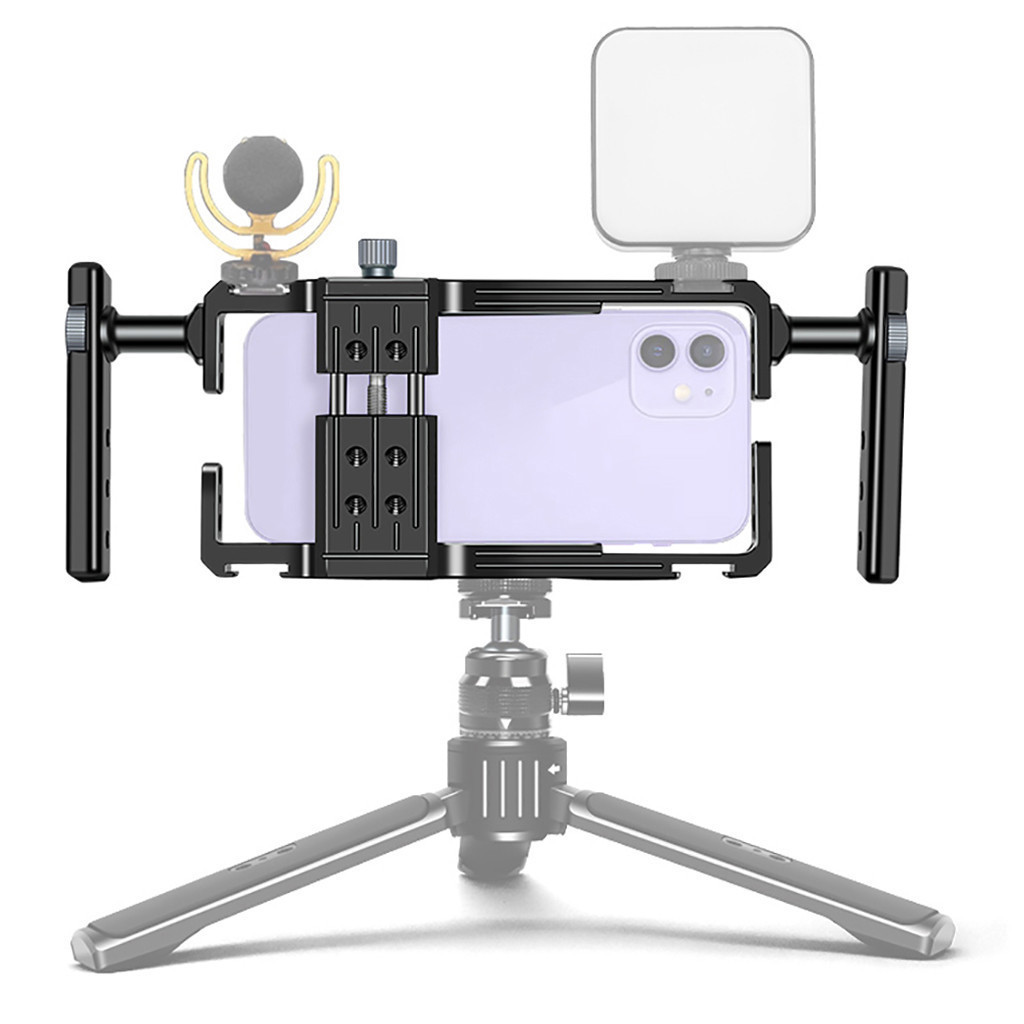 XT-XINTE Phone Cage Video Rig with Dual Handle Cold Shoe Mount for ...