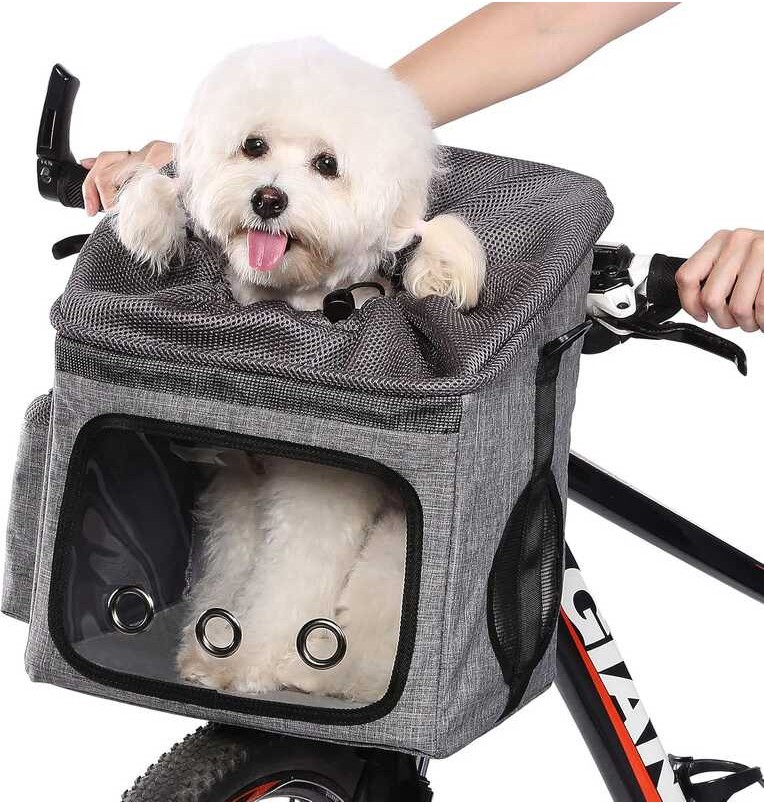 Ownpets Bike Foldable Pet Carrier, Dog Car Booster Seat with Mesh