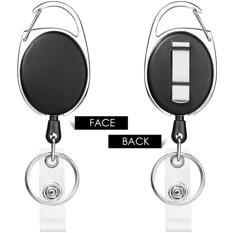 1PC Retractable Badge ID Card Buckle with Reel Clip Retractable ...