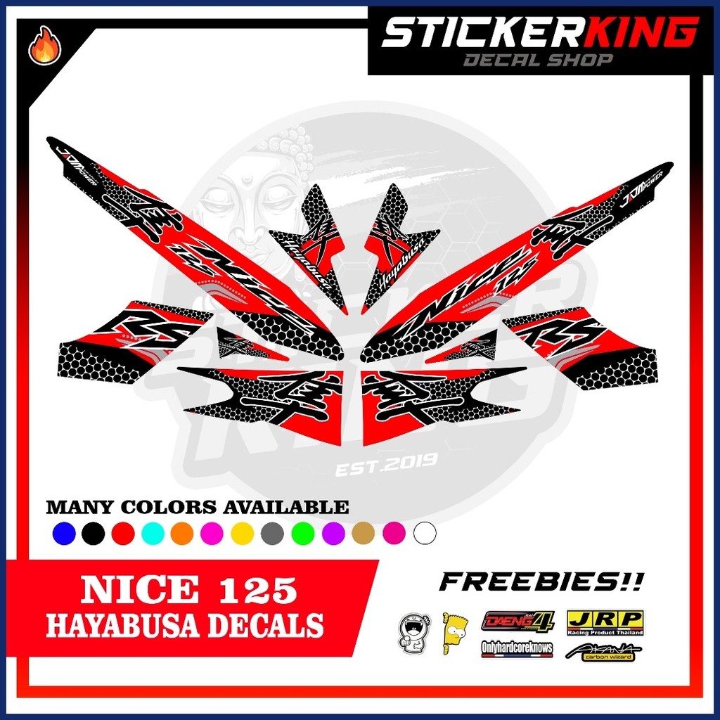 ∩ NICE 125 RS HAYABUSA CONCEPT DECALS WITH FREEBIES WATEPROOF LAMINATED ...