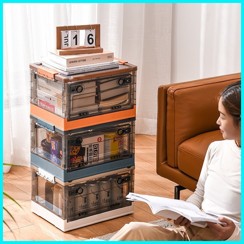 Foldable Toy Book Clothes Storage Box Double Side Double Doors ...