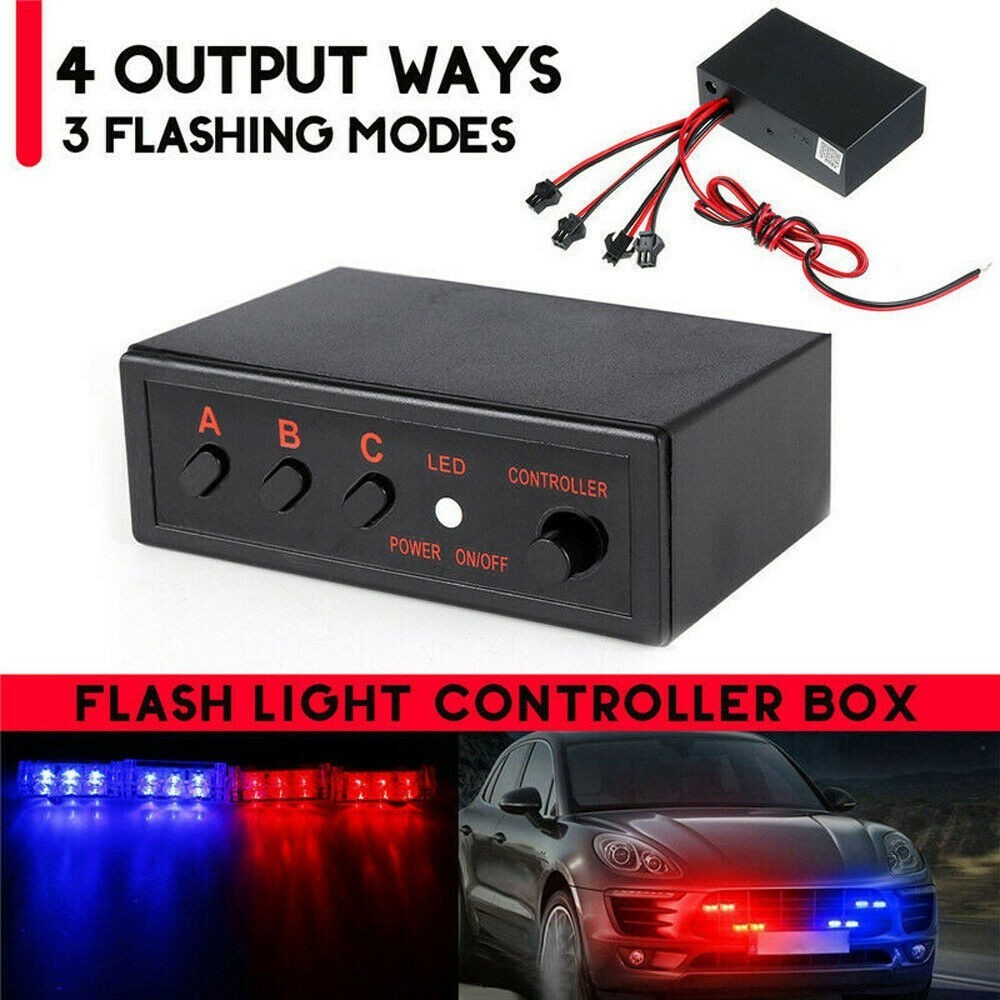 BESTWFM 4 Ways LED Strobe Flash Light Lamp Flasher Flashing Controller