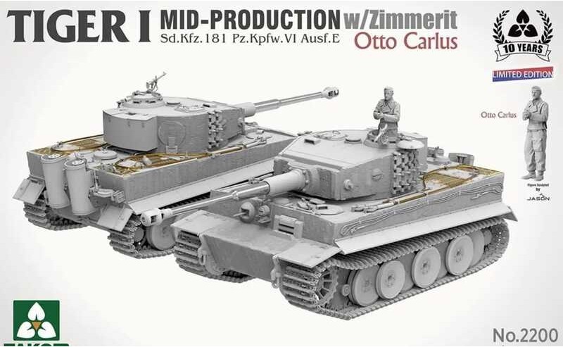 TAKOM 2200 1/35 Scale Tiger I Mid Production W/Zimmerit `Otto Carius ...