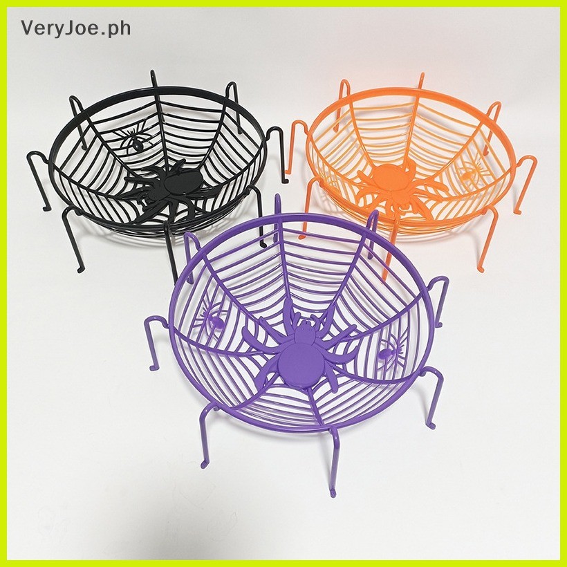 [VeryJoe] Halloween Candy Basket Black Orange Spider Web Bowl Biscuit ...