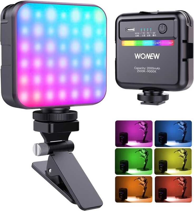 mobile Wonew RGB selfie light with 360 ° full-color CRI 95+adjustable ...