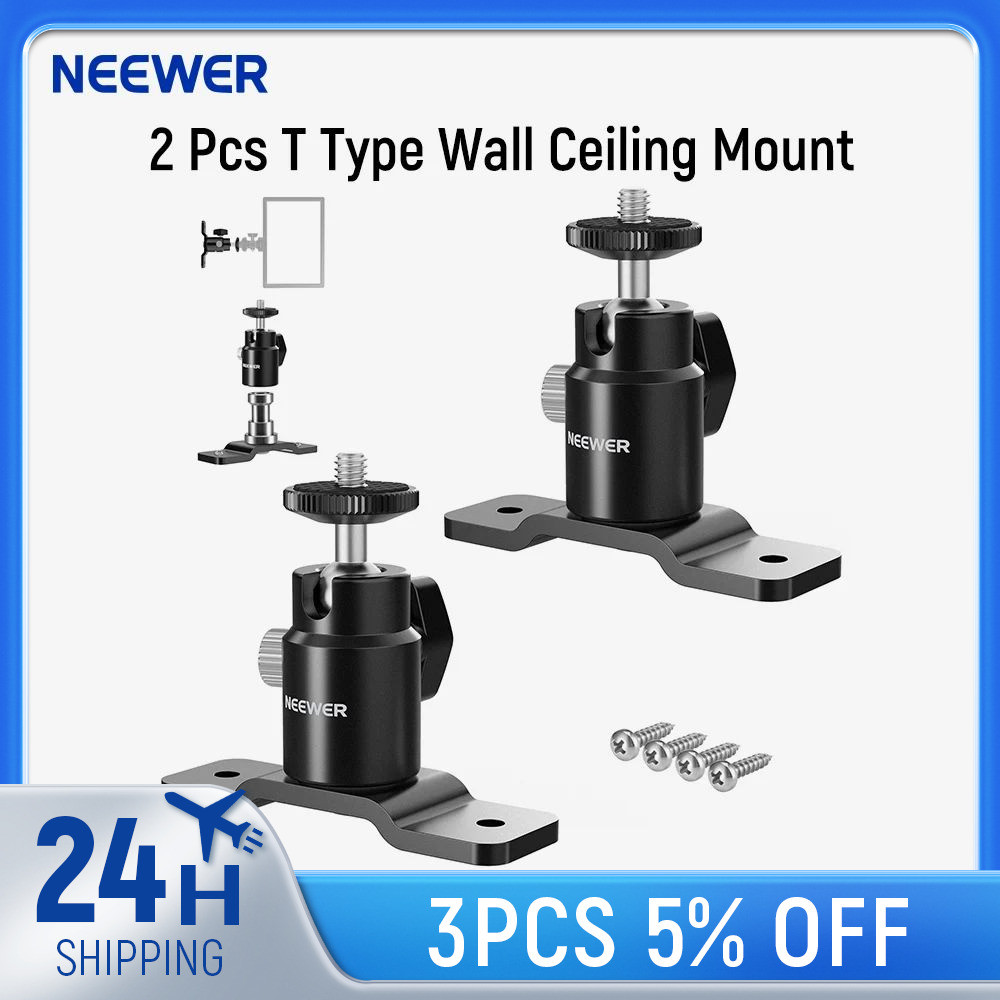 NEEWER 2 Pack T Type Wall Ceiling Mount, Ring Light Wall Mount Bracket