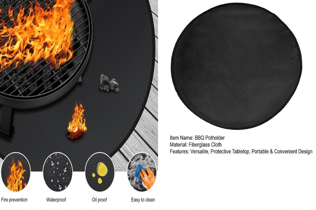 seedeal Round Square Bbq Heat Mat Tabletop Fireproof Pit 3layer