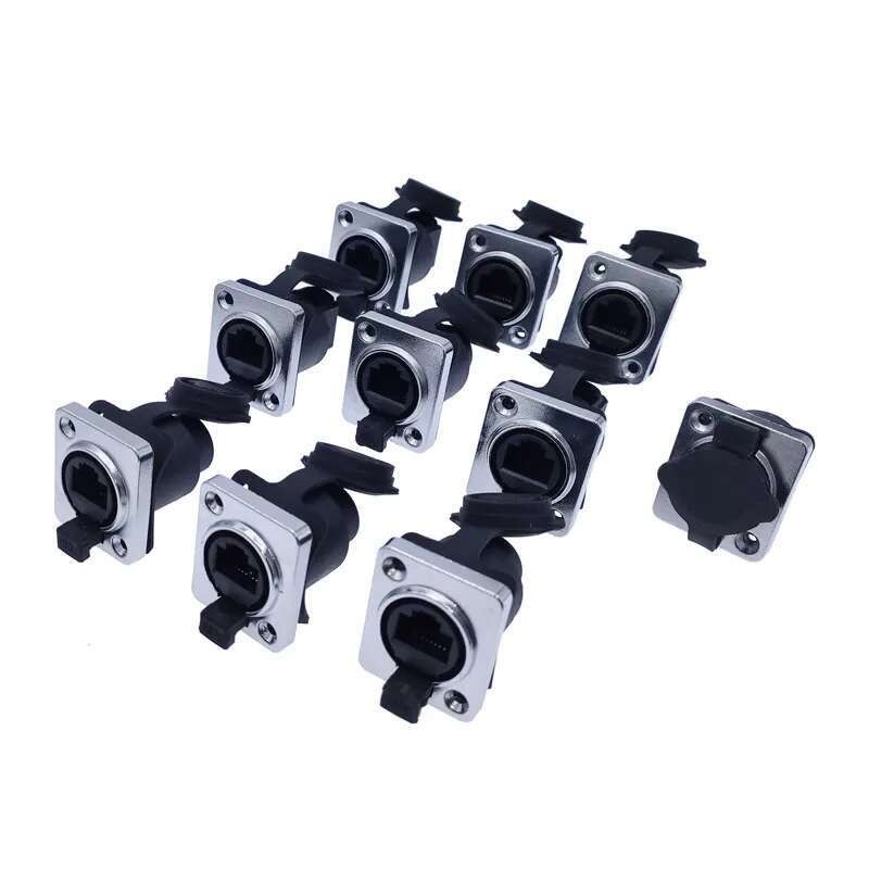 10 piece RJ45 Waterproof IP65 Network Connector with Rubber cover 8p8c ...