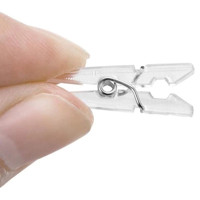 50PCS Mini Photo Clips Transparent Spring Hanging Clips Home Decor ...