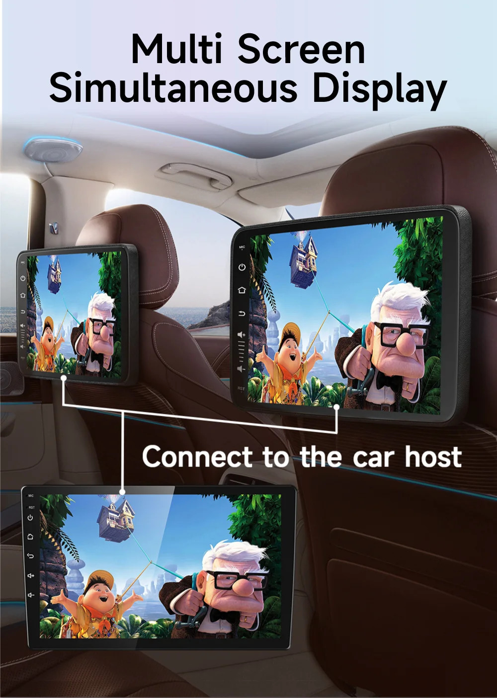 2GB+32GB 10inch Android Car Headrest Monitor For Car Rear Seat Player ...