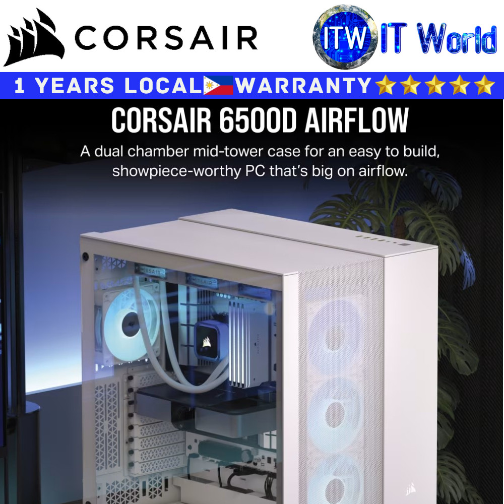 Itw | Corsair Computer PC Case 6500D Airflow Mid-Tower Dual Chamber ...