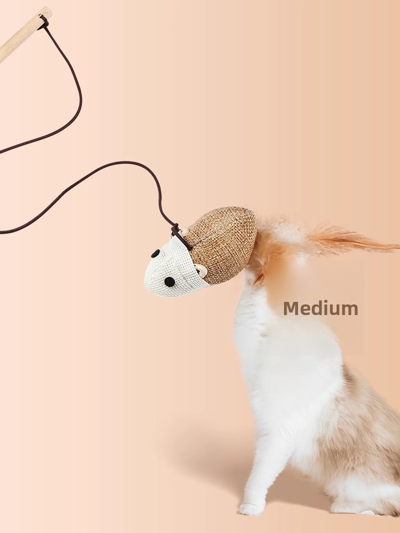 Cat Self-Happy Relieving Boredom Little Mouse Teasing Cat Stick with ...